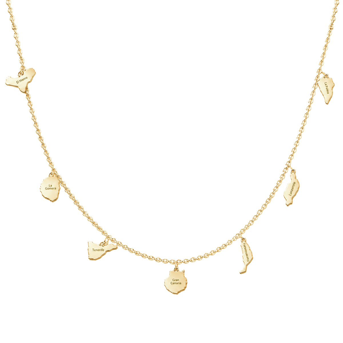 Collar 7 Islas Canarias con Nombres de Acero