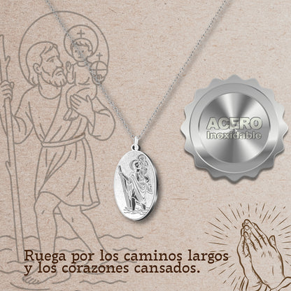 Pingente SAN CRISTOBAL Aço Dourado