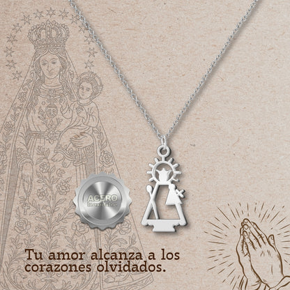 colgante Virgen de los desamparados Acero Plateado