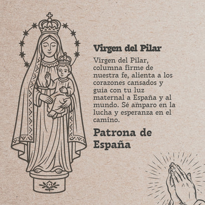 Pulsera Virgen de Pilar Acero plateado