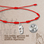 Pulsera 7 nudos con Colgante San Isidro Labrador Acero Plateado cotigo