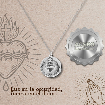 Colgante Acero CORAZON DE JESUS color Plateado