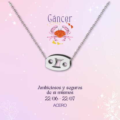 ✨Collar Zodíaco en acero inoxidable + Tarjeta con significado 💌 ¡Incluye pulsera 7 nudos y caja de regalo! 🎁✨