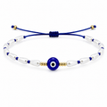 Pulsera con Ojo Turco Azul Y Cuentas Efecto Perla
