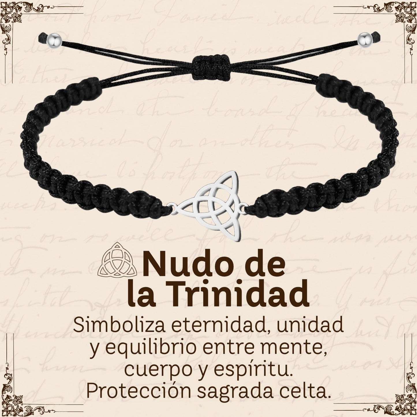 Pulsera Hilo Destino Hecho a Mano 🧵 con Amuleto de Suerte y Protección 🍀 en Acero Inoxidable 💎