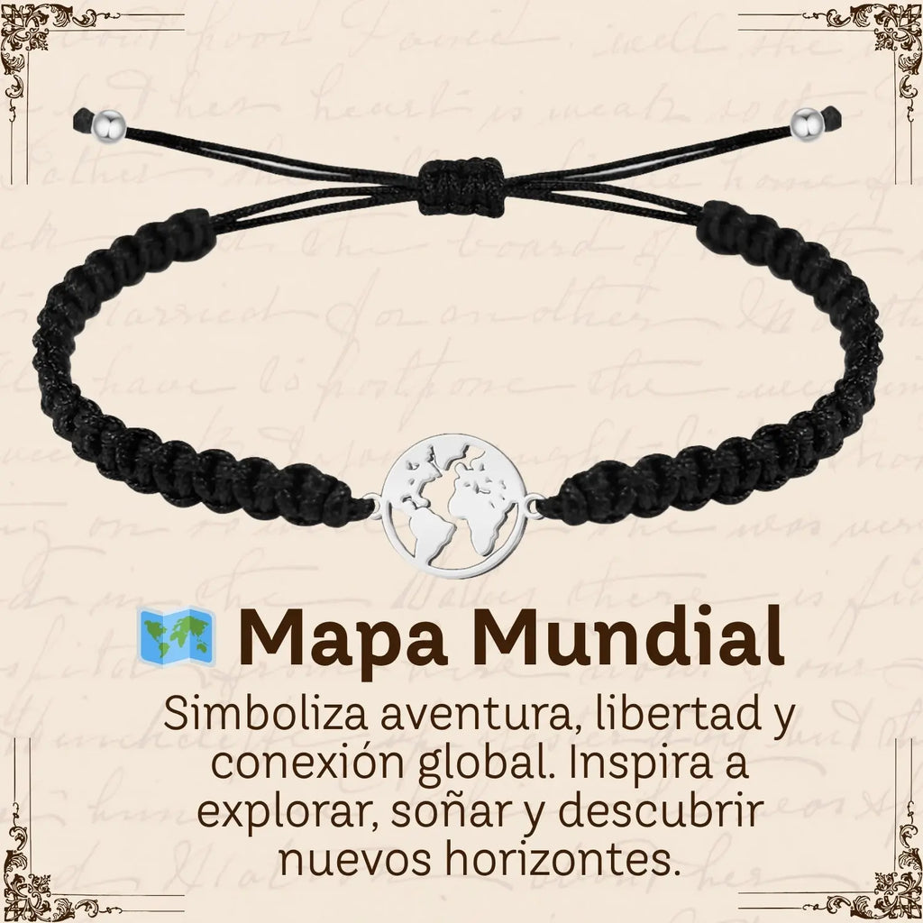 Pulsera Hilo Destino Hecho a Mano 🧵 con Amuleto de Suerte y Protección 🍀 en Acero Inoxidable 💎 - cotigo