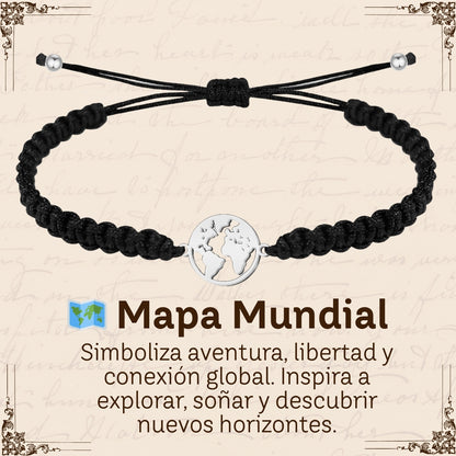 Pulsera Hilo Destino Hecho a Mano 🧵 con Amuleto de Suerte y Protección 🍀 en Acero Inoxidable 💎
