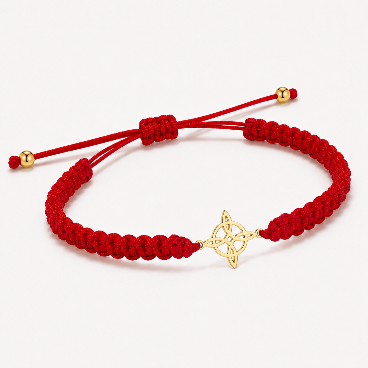 Pulsera Hilo Destino Nudo de Bruja Acero Dorado