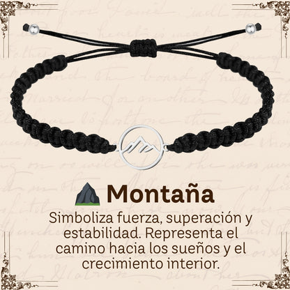 Pulsera Hilo Destino Hecho a Mano 🧵 con Amuleto de Suerte y Protección 🍀 en Acero Inoxidable 💎