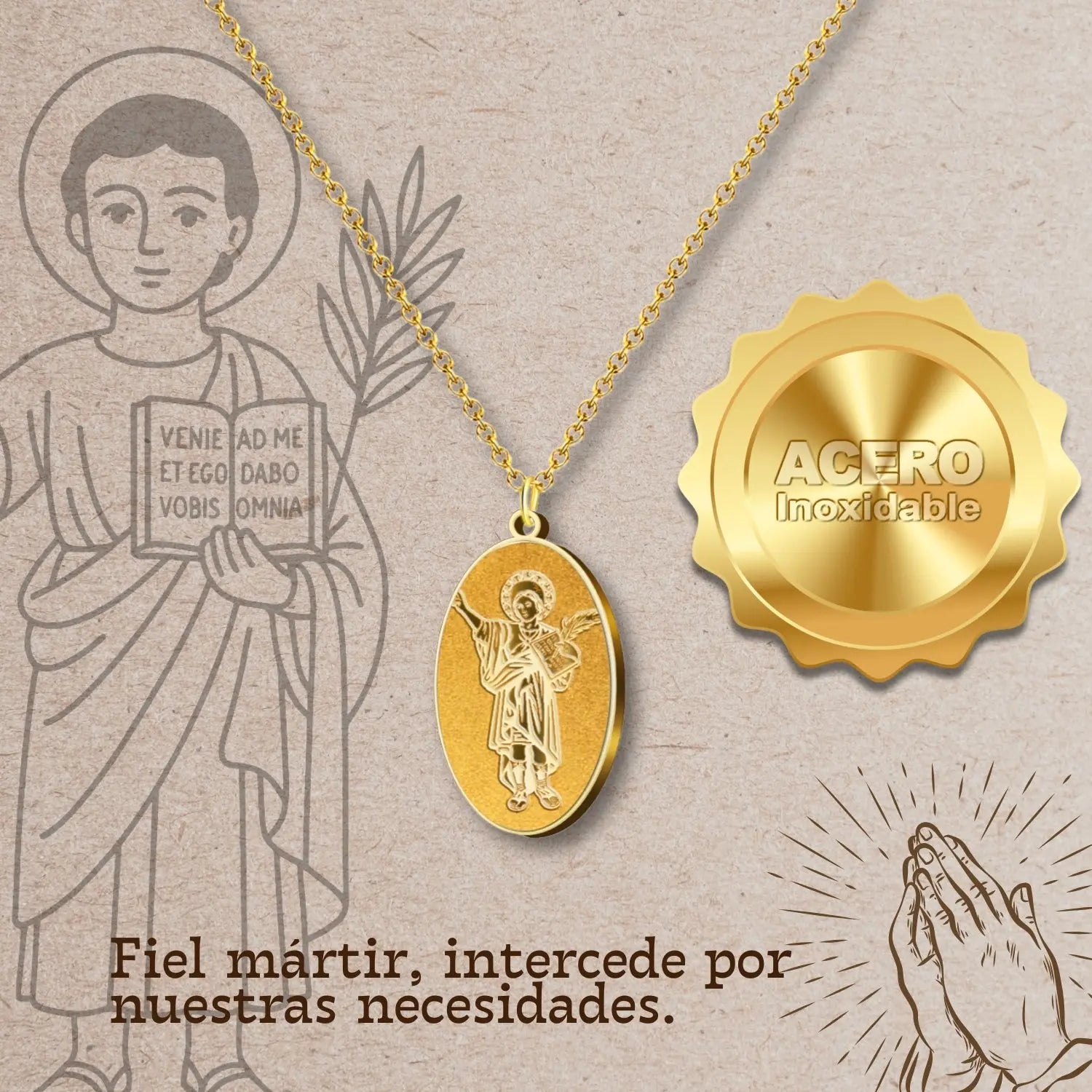 Colgante Acero SAN PANCRACIO color Dorado - cotigo