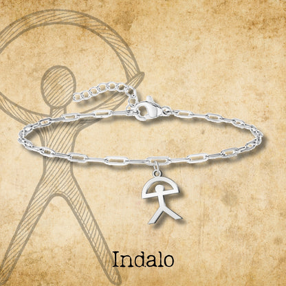 Pulsera Con Indalo Acero Plateado