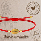 Pulsera Hilo Rojo Virgen de Fátima en Acero Dorado - cotigo