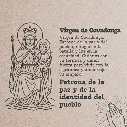 Colgante Virgen Covadonga Acero Dorado