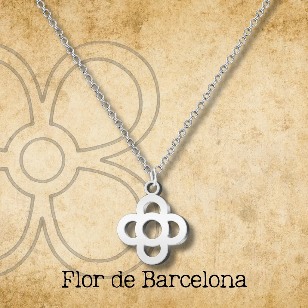 Colgante Flor de Barcelona Acero Plateado - cotigo