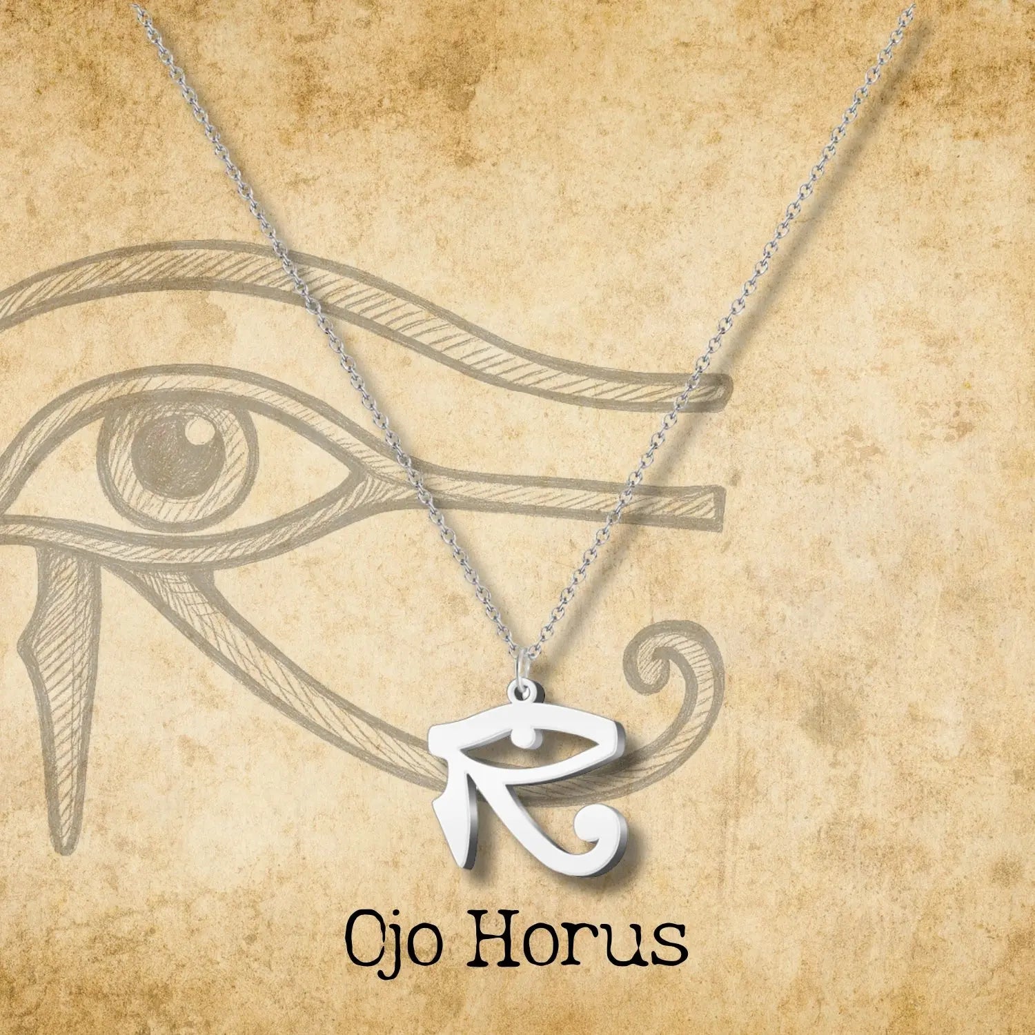 Colgante Ojo horus Acero Plateado - cotigo