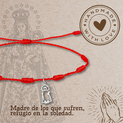Pulsera 7 Nudos con Virgen de los desamparados Acero Plateado