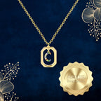 Collar con Colgante Letra Inicial Y Marco Bañado Oro de 14K diseño