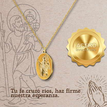 Colgante Acero San Cristóbal color Dorado