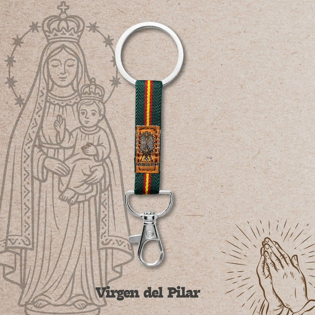 Llavero Virgen del Pilar "edición Guardia Civil" detalle