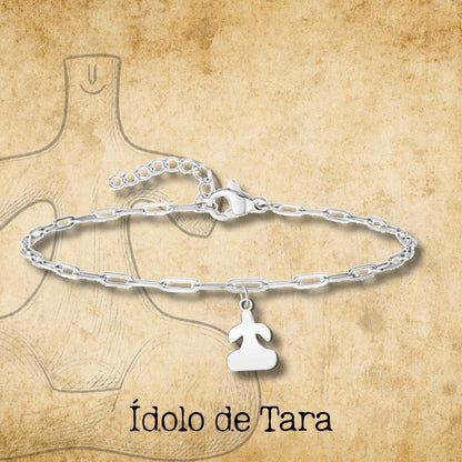 Pulsera Con Idolo de Tarra Acero Plateado