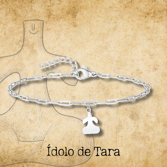 Pulsera Con Idolo de Tarra Acero Plateado