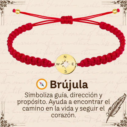 Pulsera Hilo Destino Roja Hecho a Mano 🧵 con Amuleto de Suerte y Protección 🍀 en Acero Inoxidable 💎