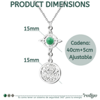Colgante Triple Protección: Nudo de Bruja, Tetragrámaton y Aventurina Verde en Acero Inoxidable cotigo