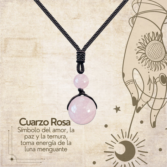 Colgante de Cuarzo de rosa de bola 14mm