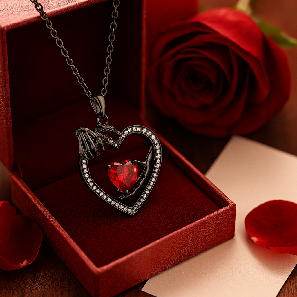 Collar gótico para mujer o Hombre, diseños de corazón, calavera, luna y fénix | Joyería oscura | Regalo romántico y original