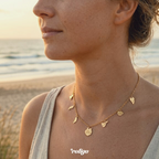 Collar con Colgante de 7 Isalas de Canarias Acero color Dorado cotigo