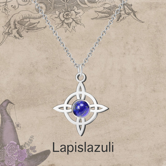 Colgante Nudo bruja Acero con Lapislazuli