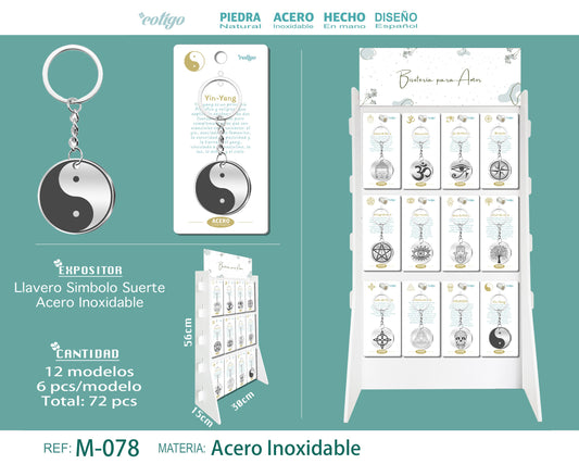 Llavero Simbolo Suerte Acero Inox