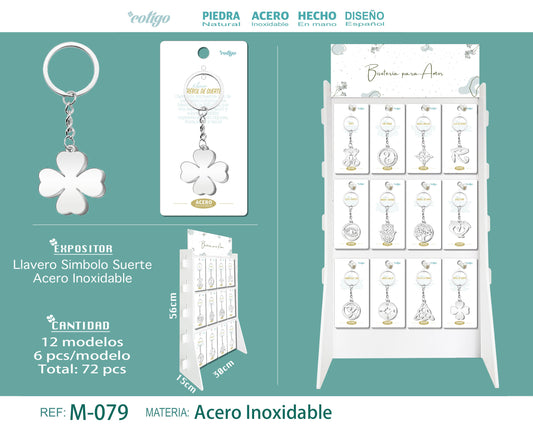 Llavero Simbolo suerte Acero Inox