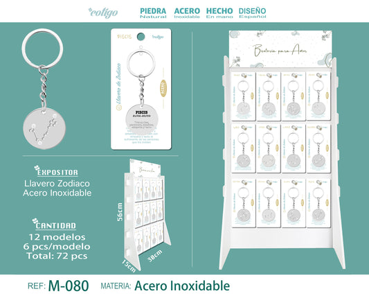 Llavero Zodiaco Acero Inox