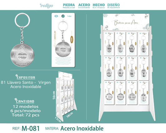 LLAVERO SANTO-VIRGEN ACERO INOX