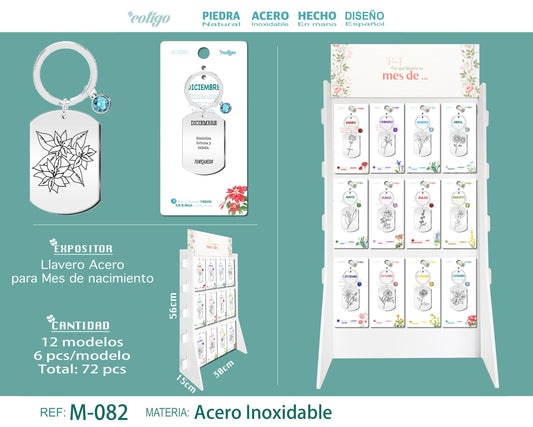LLAVERO ACERO PARA MES DE NACIMIENTO