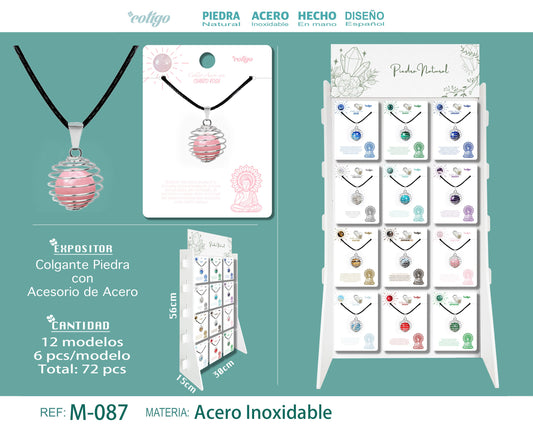 Colgante de Piedra con Acesorio Acero