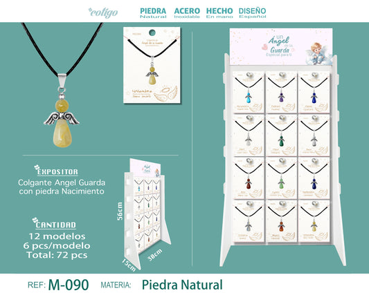 Colgante Angel Guarda con Piedra Nacimiento