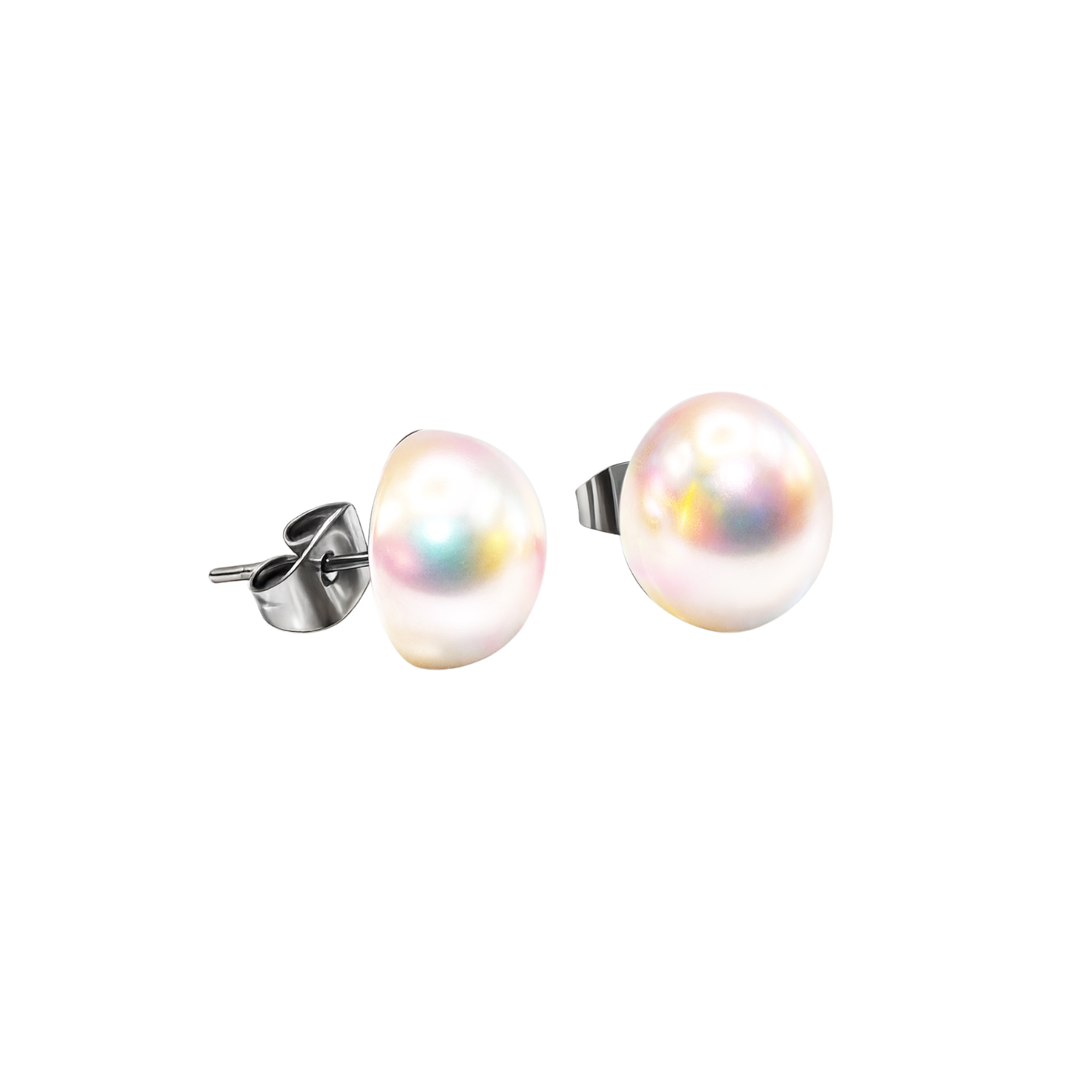 Pendientes de Perlas en Forma de Semicírculo Largo