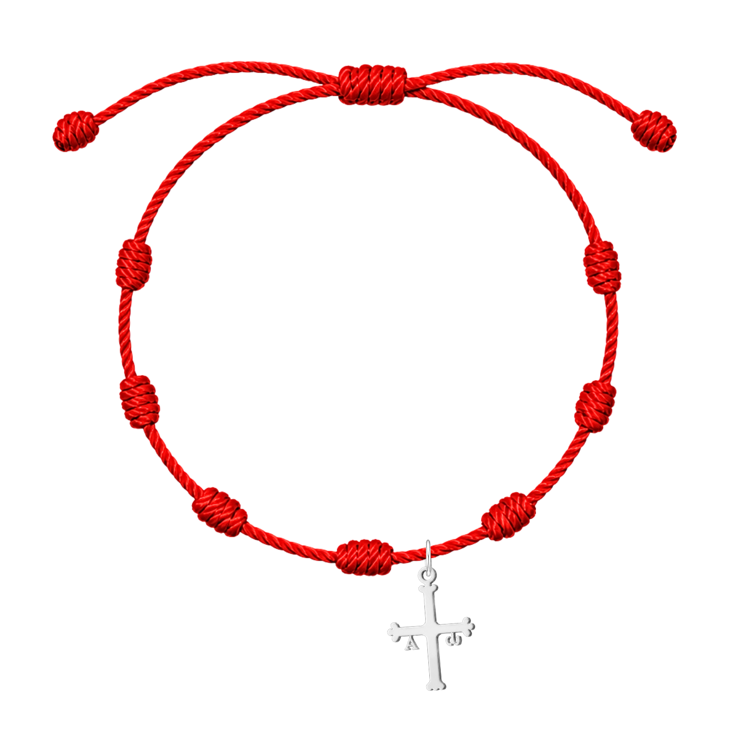 Pulsera 7 Nudos con Cruz de la Victoria en Acero