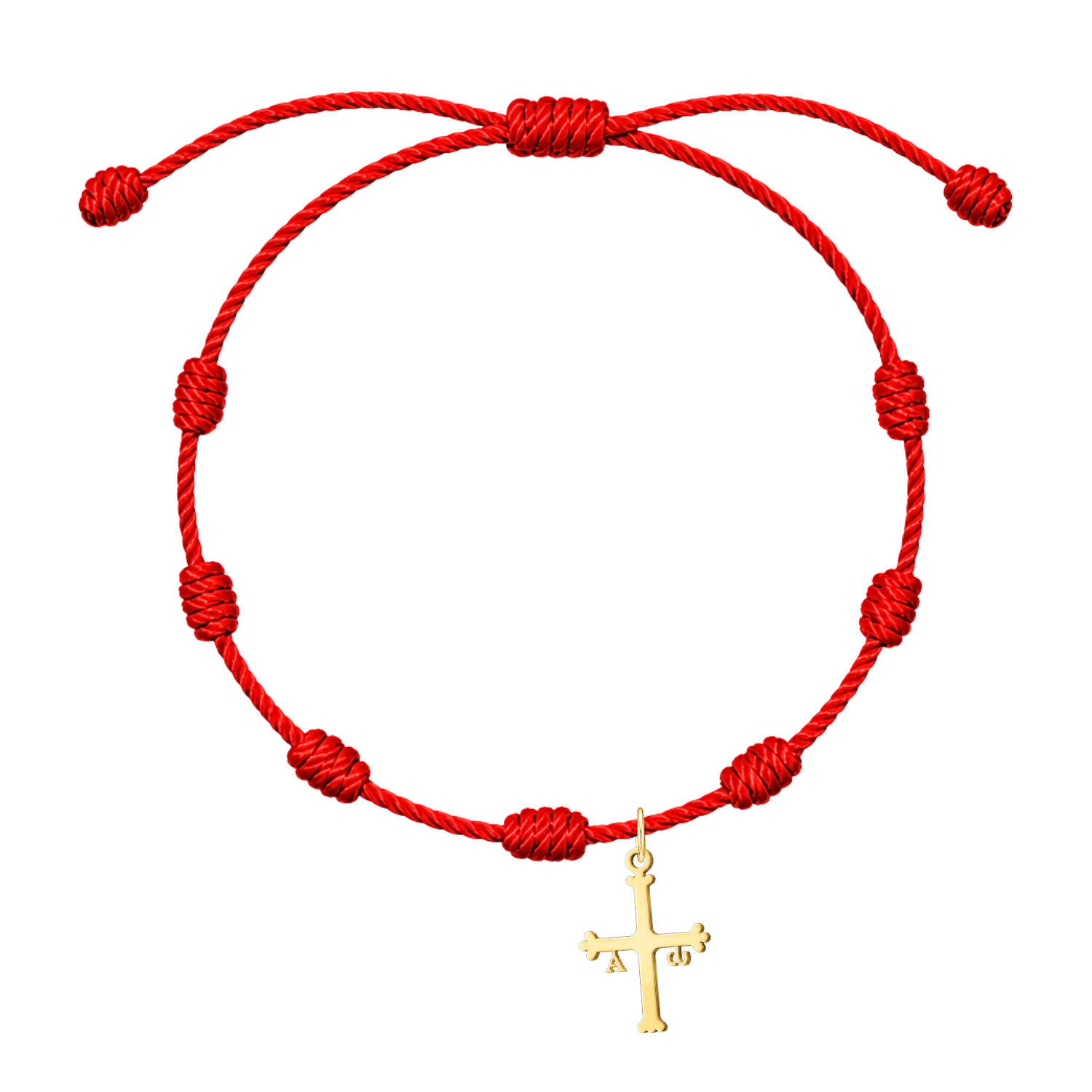 Pulsera 7 Nudos con Cruz de la Victoria en Acero