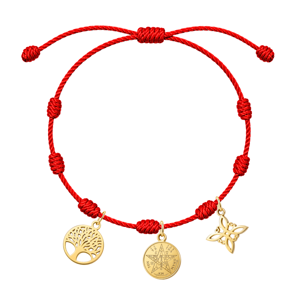 Pulsera 7 nudos Tetragrámaton, Nudo de Bruja y Árbol de la Vida
