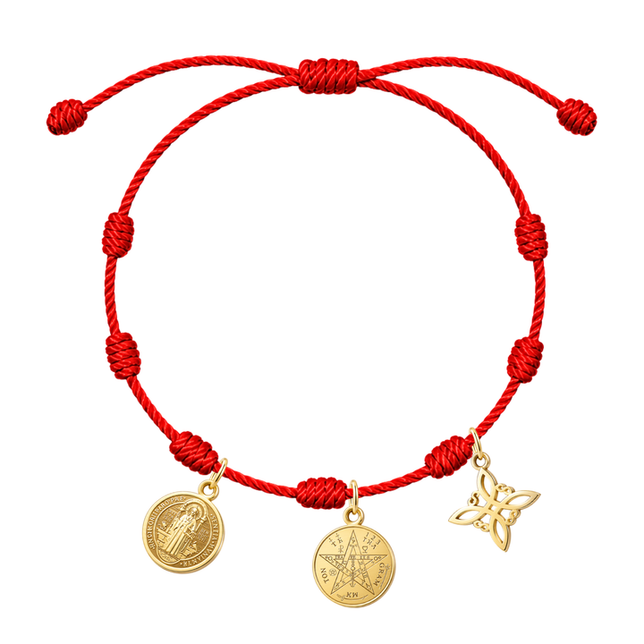 Pulsera 7 nudos Tetragrámaton, Nudo de Bruja y San Benito