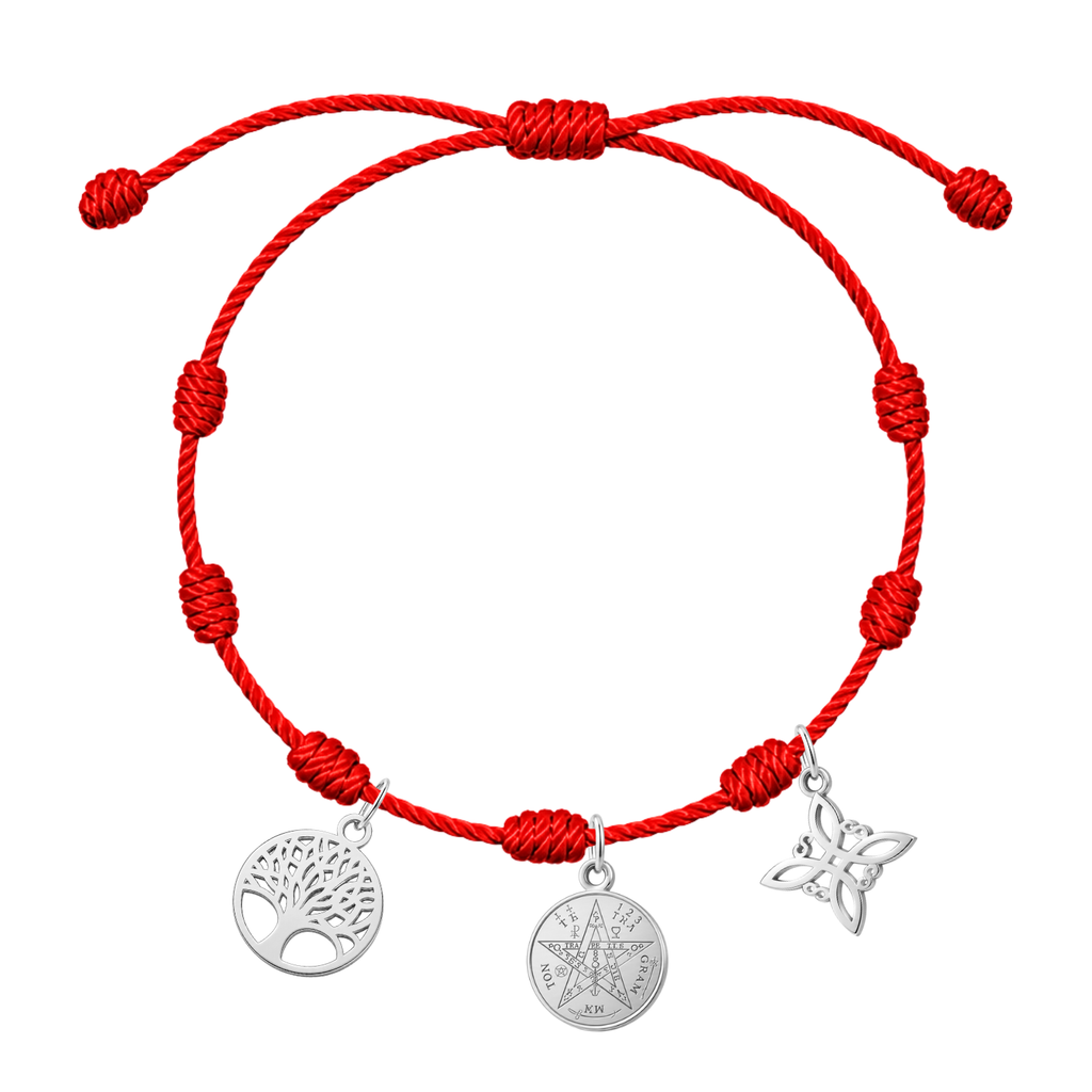 Pulsera 7 nudos Tetragrámaton, Nudo de Bruja y Árbol de la Vida