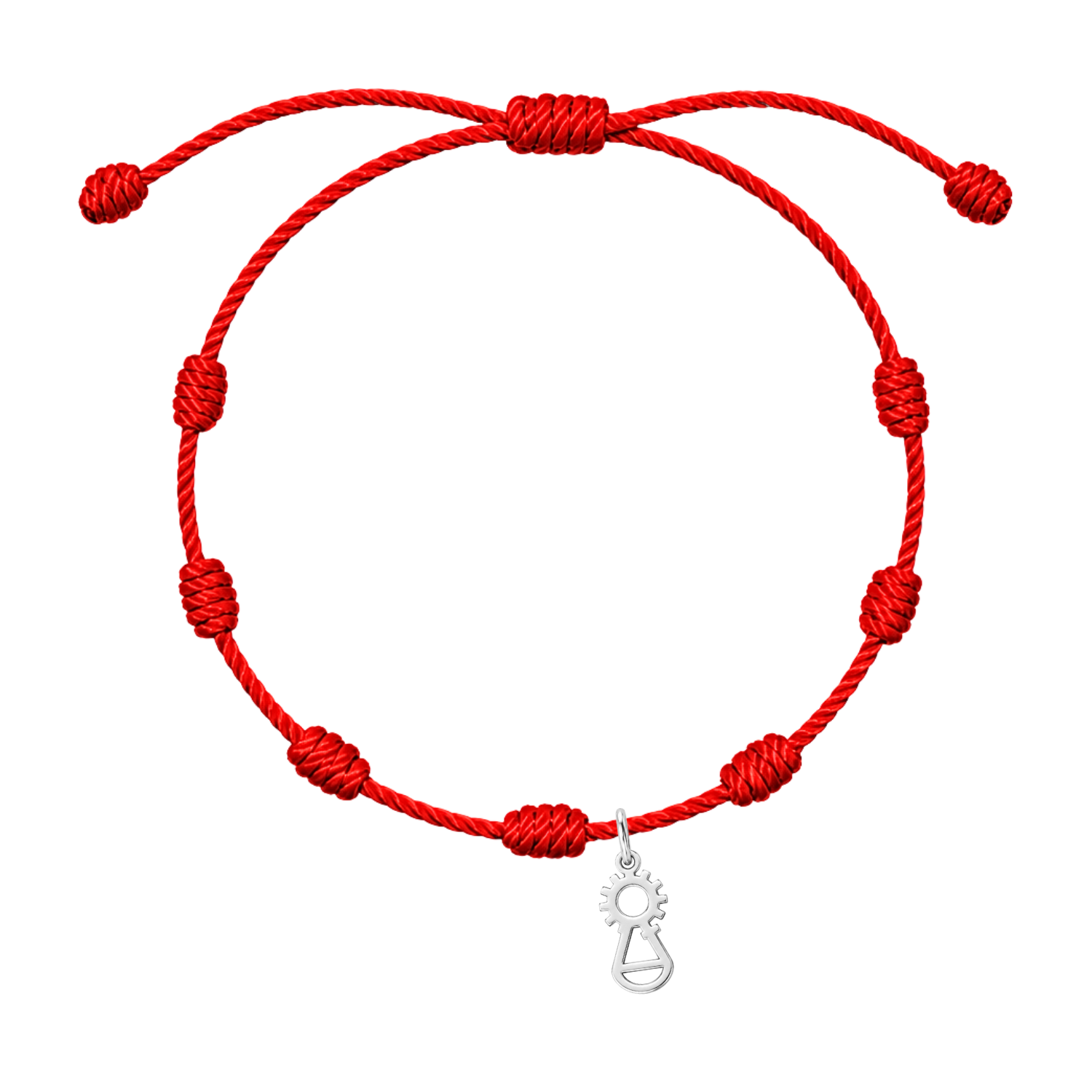 Pulsera 7 Nudos con Virgen Covadonga con Silueta Acero