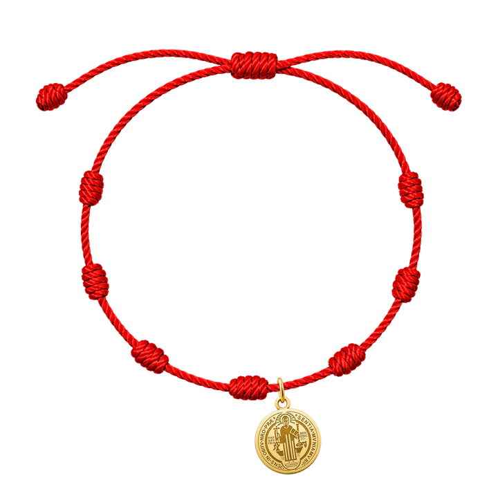 Pulsera 7 nudos con Medalla de San Benito Acero Inoxidable