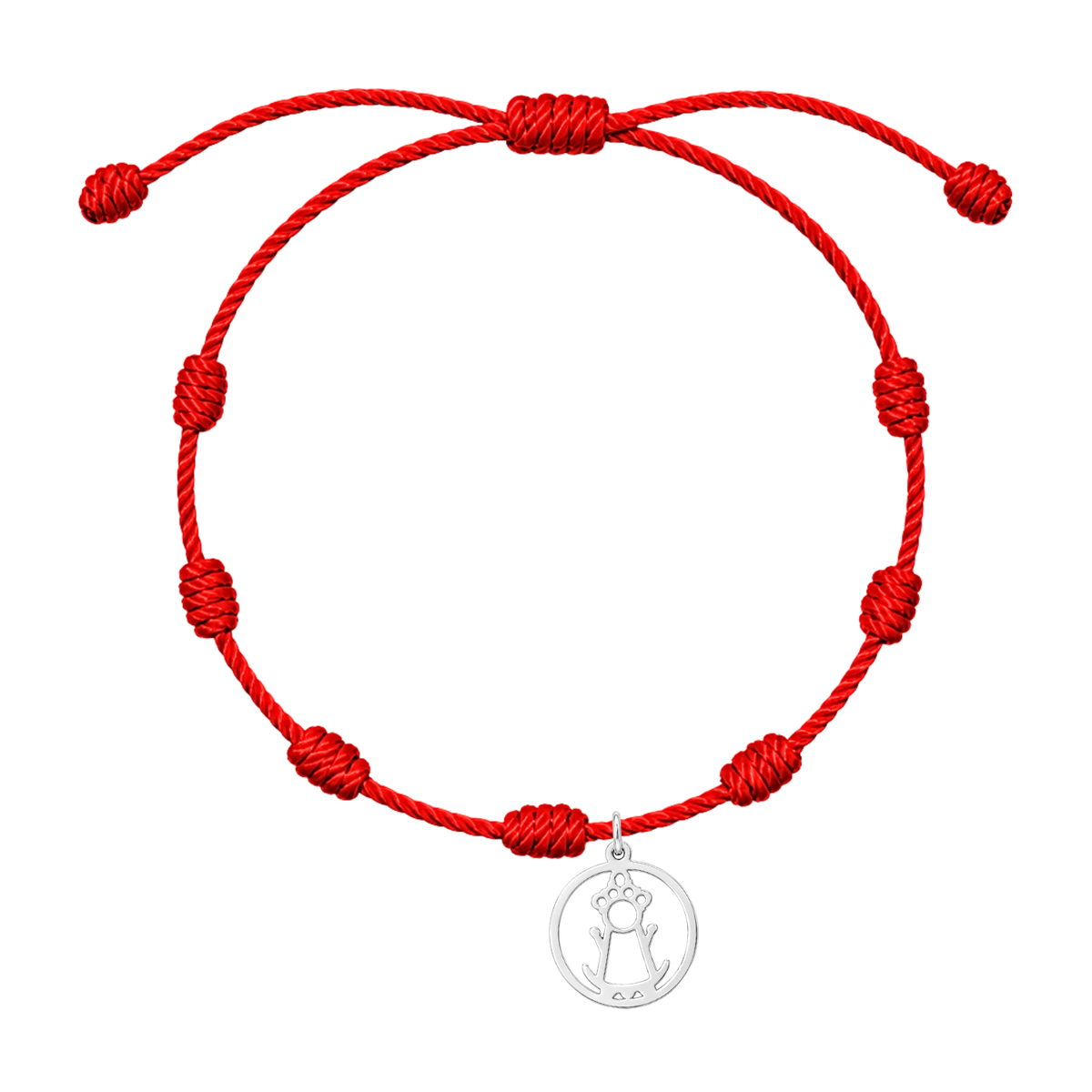 Pulsera 7 Nudos Virgen de la Fuensanta Silueta Acero Plateado