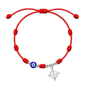 Pulsera 7 nudos con Nudo de Bruja y Ojo Turco en Acero