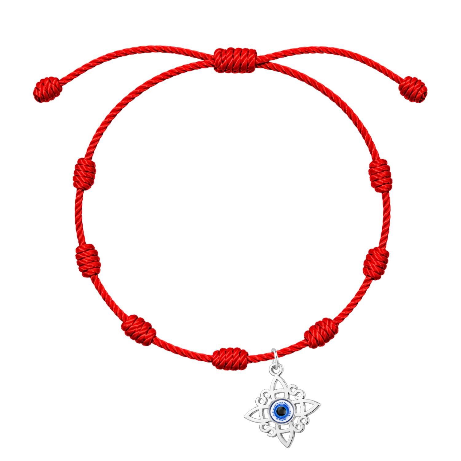Pulsera 7 Nudos con Nudo de Bruja y Ojo Turco