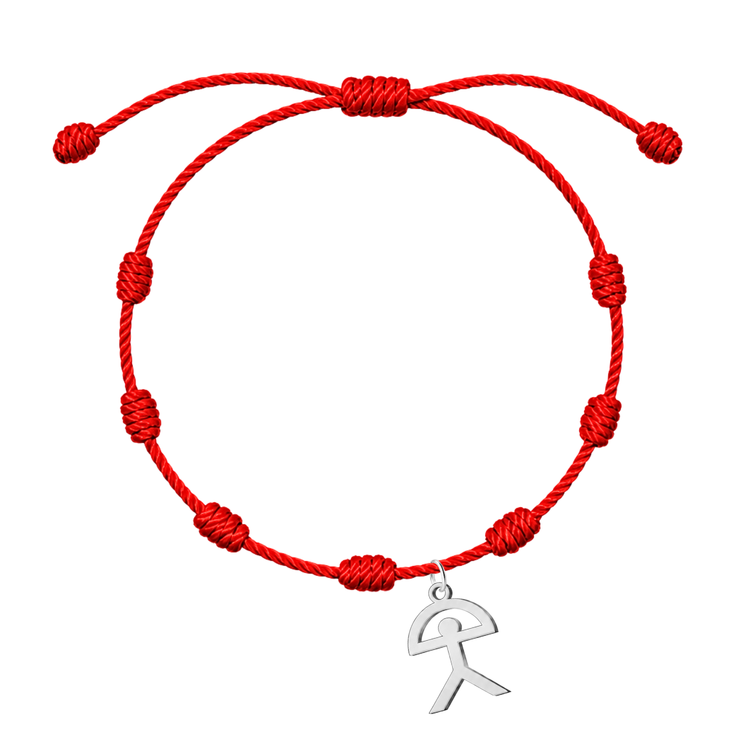 Pulsera de 7 Nudos con Indalo en Acero Dorado